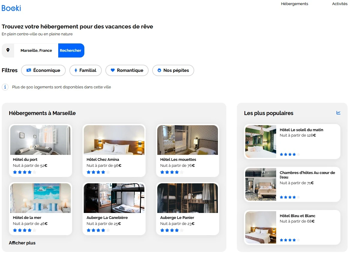 Aperçu du projet Booki